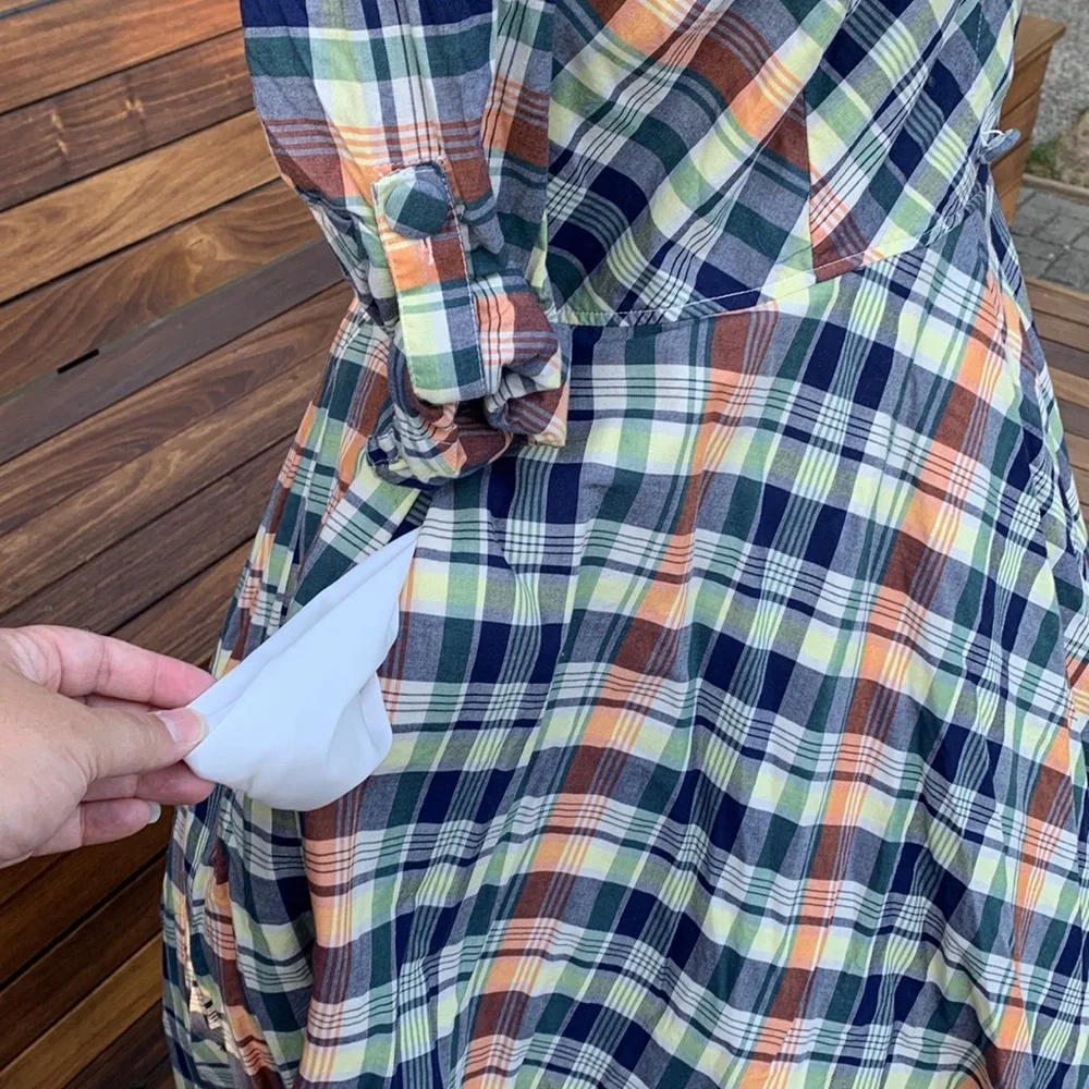 Eshakti XL 16 Plaid Dress Vintage Pinup Autumn Vibes - Picture 5 of 9